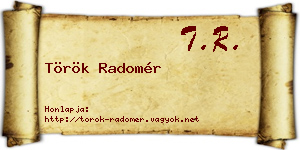 Török Radomér névjegykártya